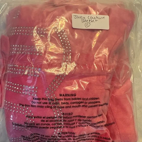 Pink Velour Juicy Couture Hoodie and Jogger Set - Picture 10 of 11